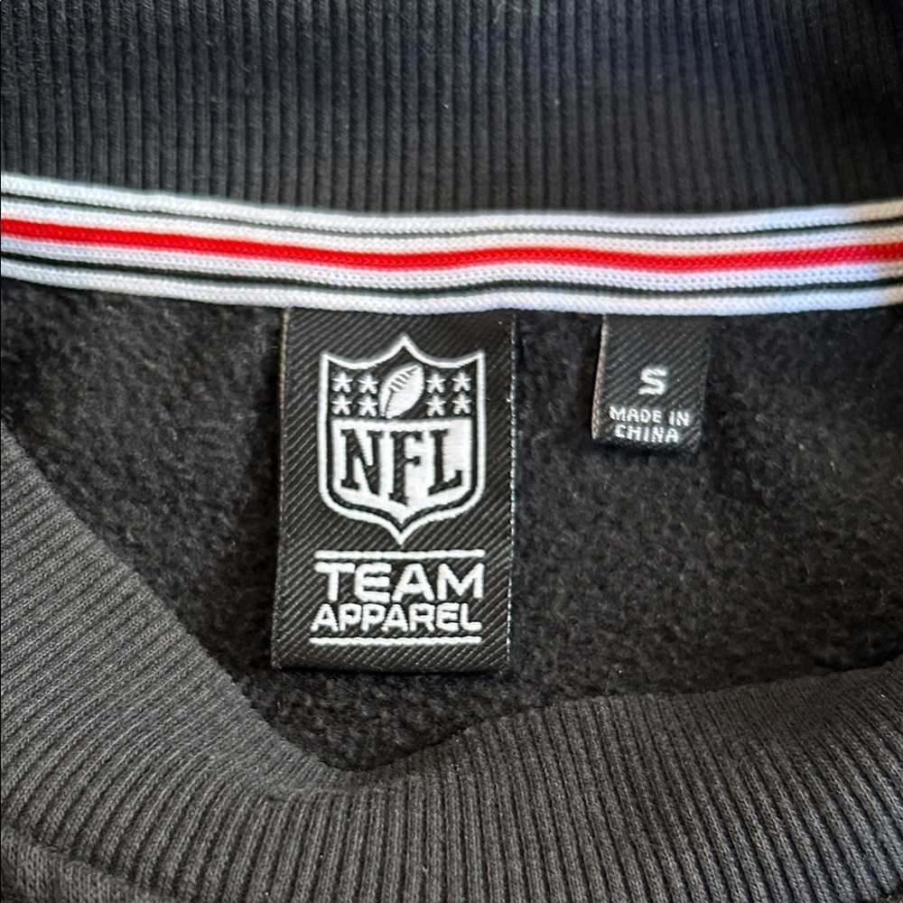 Kansas City Chiefs Cropped Sweatshirt Drawstring Hem NFL Apparel Black Size S - Picture 4 of 7